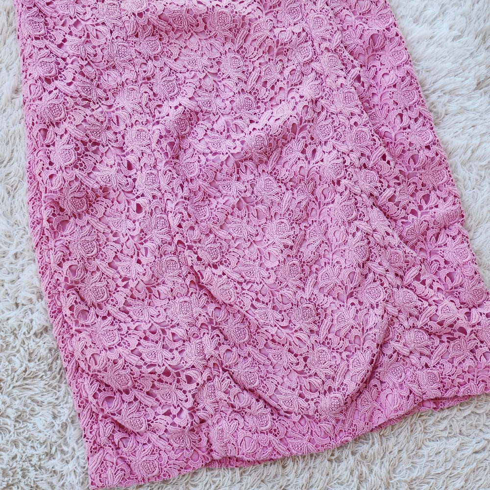 Talbots Pink Lace Sleeveless Shift Dress - Picture 3 of 5